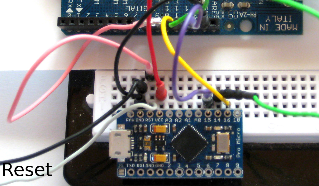 FinalKey setup
        for programming with Arduino Duemilanove as ISP